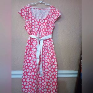 Motherhood pink and white brush strokes dress size Medium Maternity dress